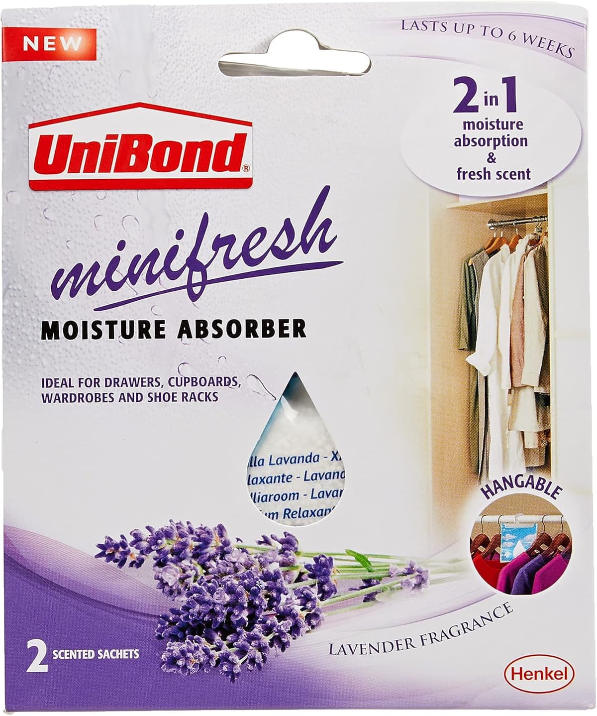 Unibond Mini Sachet Lavender 2pk