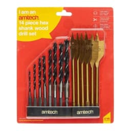 Am-Tech 14pc Hex Shank Wood Drill Set F1740 1