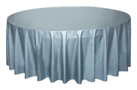 Silver Round Tablcvr 84 In Dia