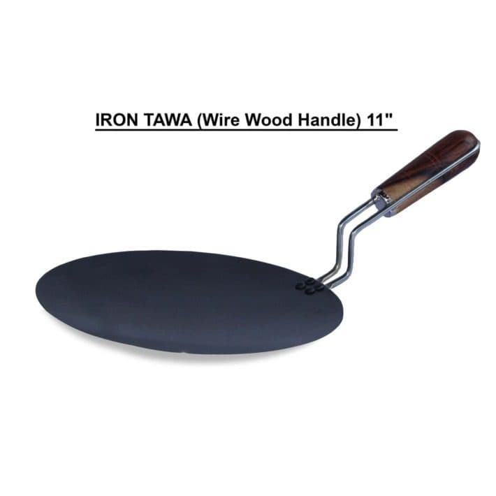 Iron Tawa 11" (Wire Wood Handle)