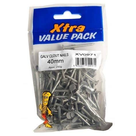 40mm Galv Clout Nail Extra Val (350g)