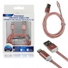 FX Powabud Braided USB Data Cable for iPhone 6 Rose Gold 2