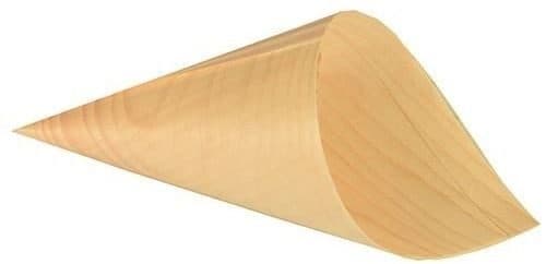 Papstar 50 Fingerfood - Cones, Wood "pure" 10x15.5cm