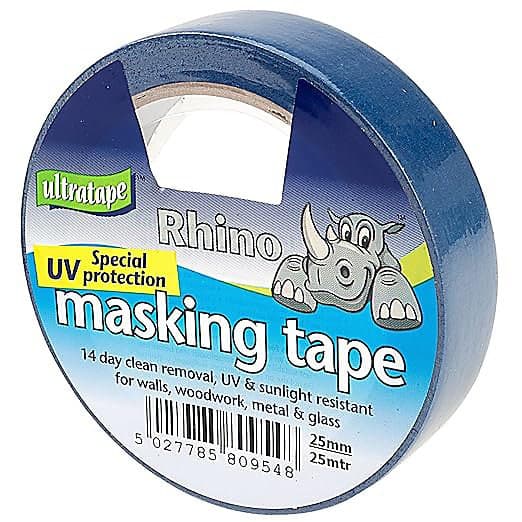 25mm x 25 m  Rhino UV Protection Blue Masking Tape