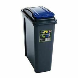 WHAM  recycling 25l Slimline Bin & Lid Graphite/gen. Blue 2