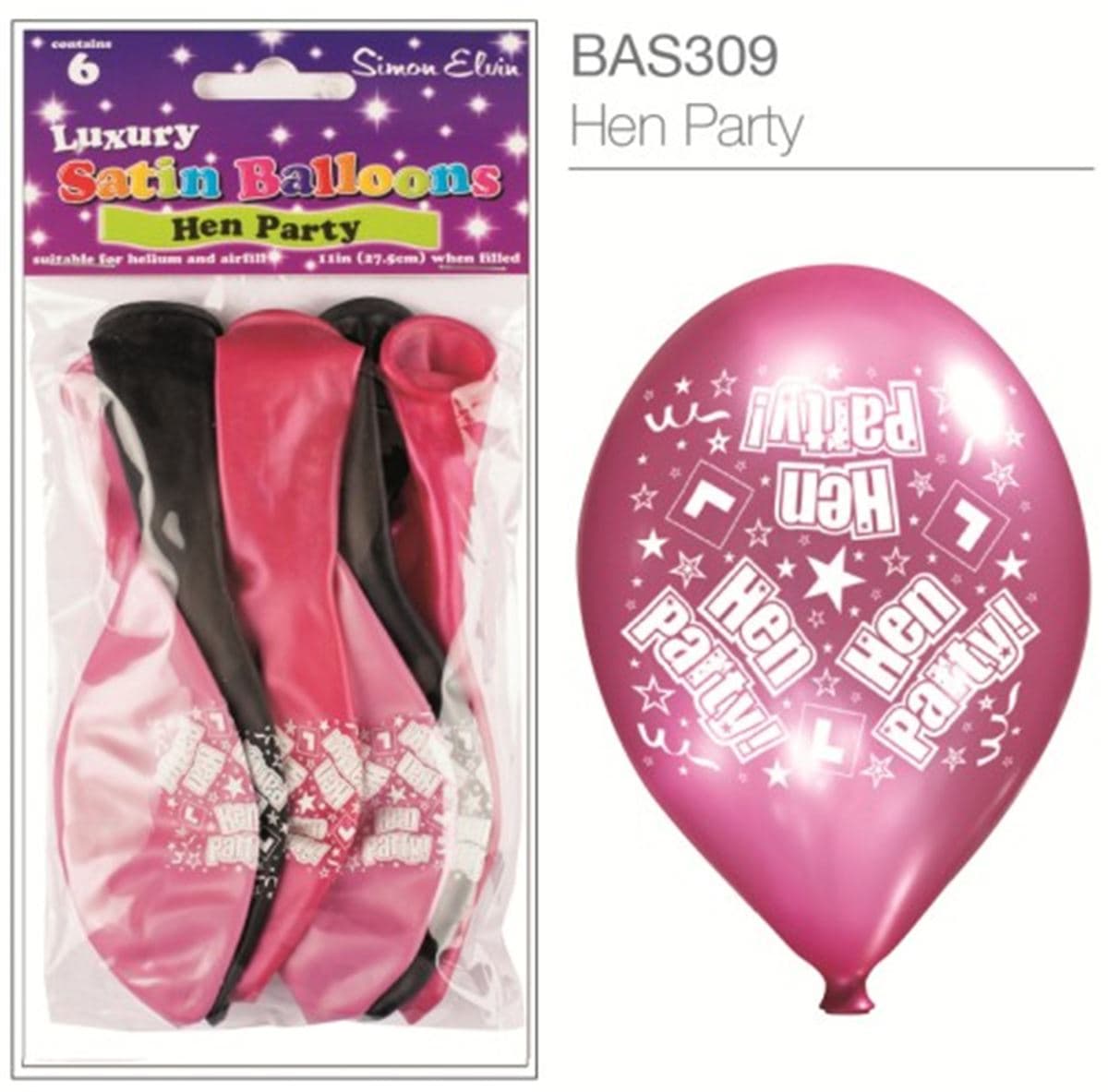 SE  Hen Party Luxury Printed Satin Balloons