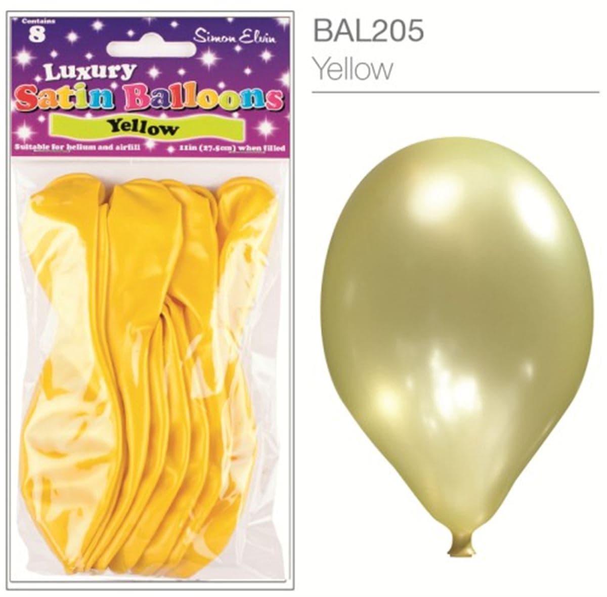 SE Satin Yellow Luxury Satin Balloons