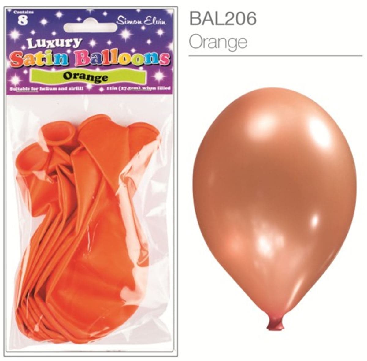 SE  Satin  Orange Luxury Satin Balloons