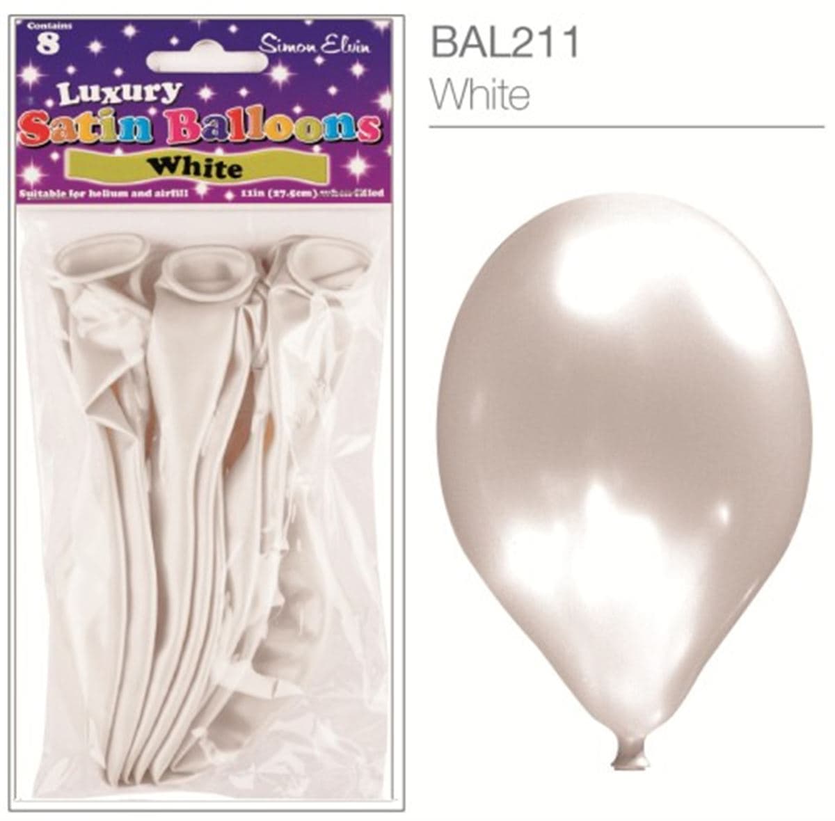 SE  Satin  White Luxury Satin Balloons