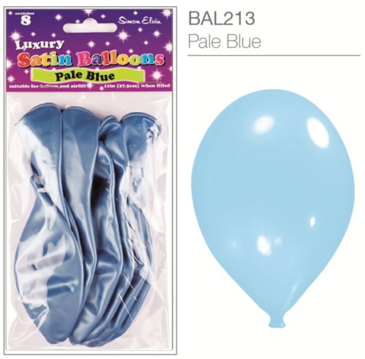 SE  Satin Pale Blue Luxury Satin Balloons