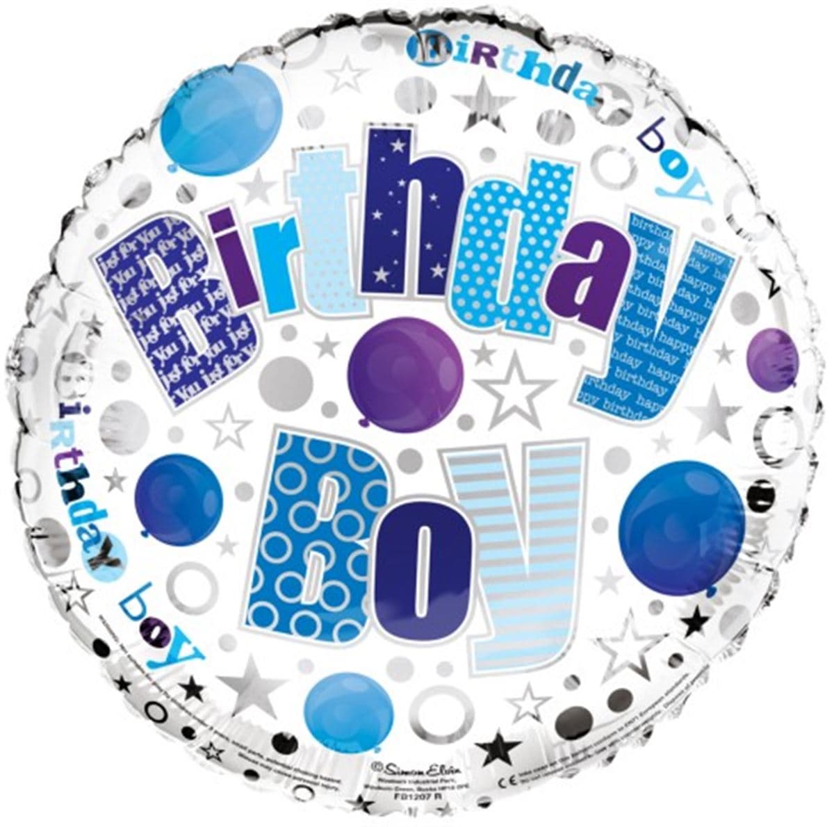 SE  Happy Birthday - Boy Foil Balloons