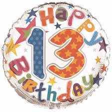 SE Age 13 Unisex Foil Balloons
