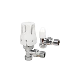 THERMOSTATIC RADIATOR VALVE SET 15mm ANGLED EDEN WITH LOCKSHIELD 2