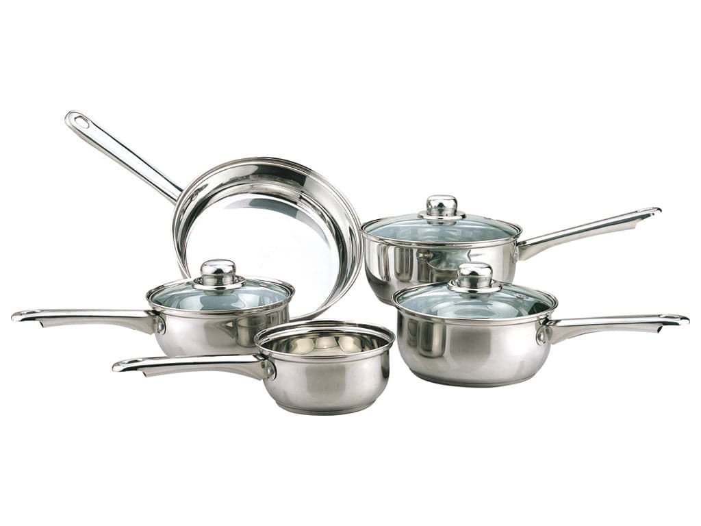 5Pc S/Steel Pan Set - Induction Safe
