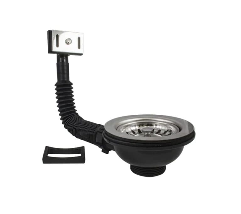 1 1/2" SS BASKET STRAINER WASTE  WITH SQUARE OVERFLOW
