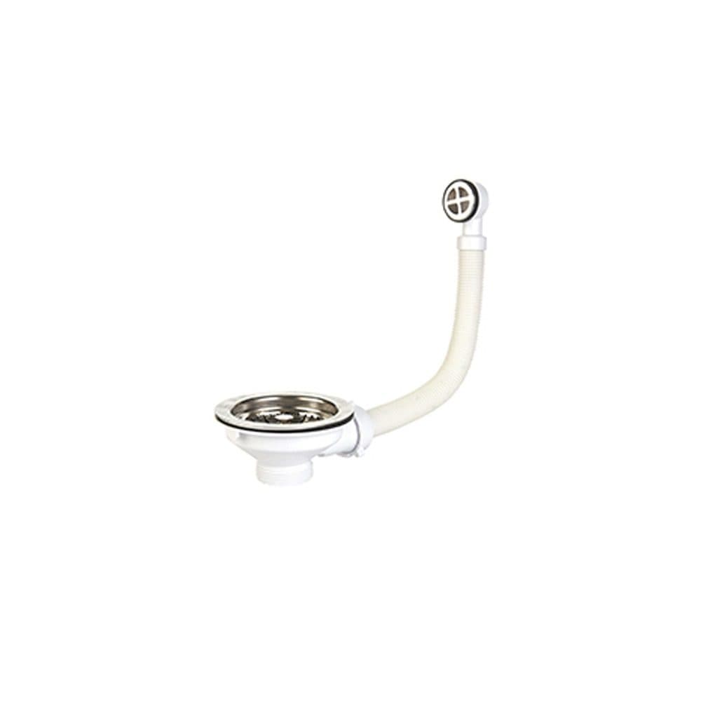 MaKe Stainless Steel Basket Strainer with Overflow 1 1/2"