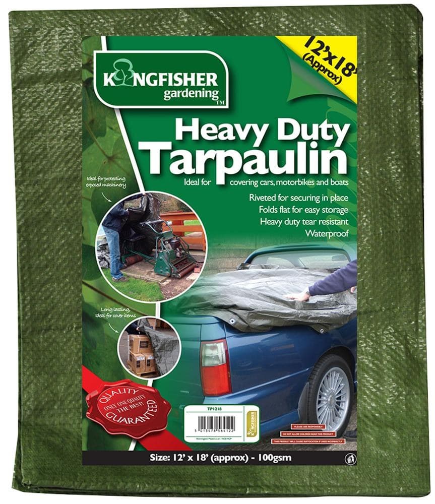Heavy Duty Tarpaulin 3.7m(12ft)x5.5m(18ft) 100g