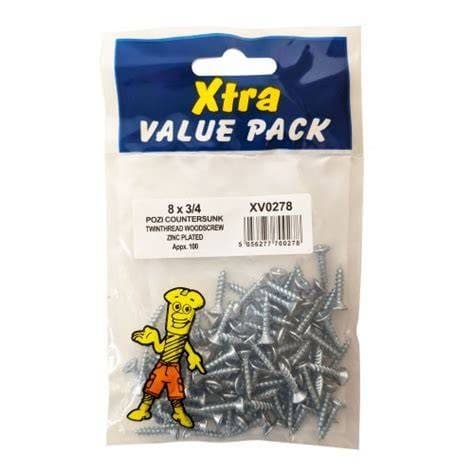 8 x 3/4 POZI CSK TWINS xtra value