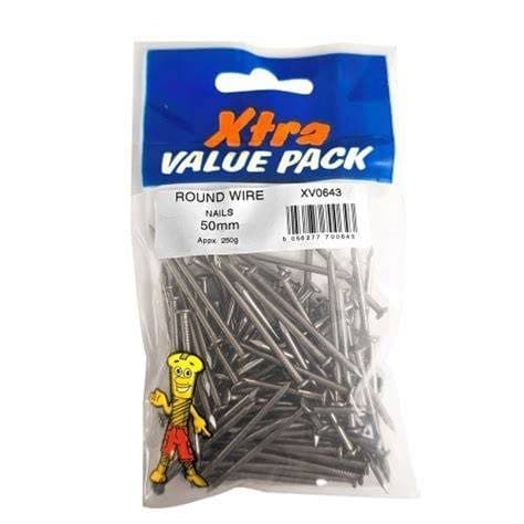 50mm GALV ROUND WIRE NAILS 250G xtra value