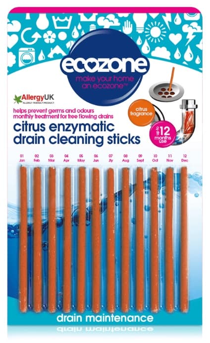 Ecozone Enzymatic Drain Cleaning Sticks CITRUS