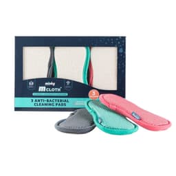 Minky M Cloth '3 Pack' - Anti-bacterial Cleaning Pad - Grey, Pink, Green 2