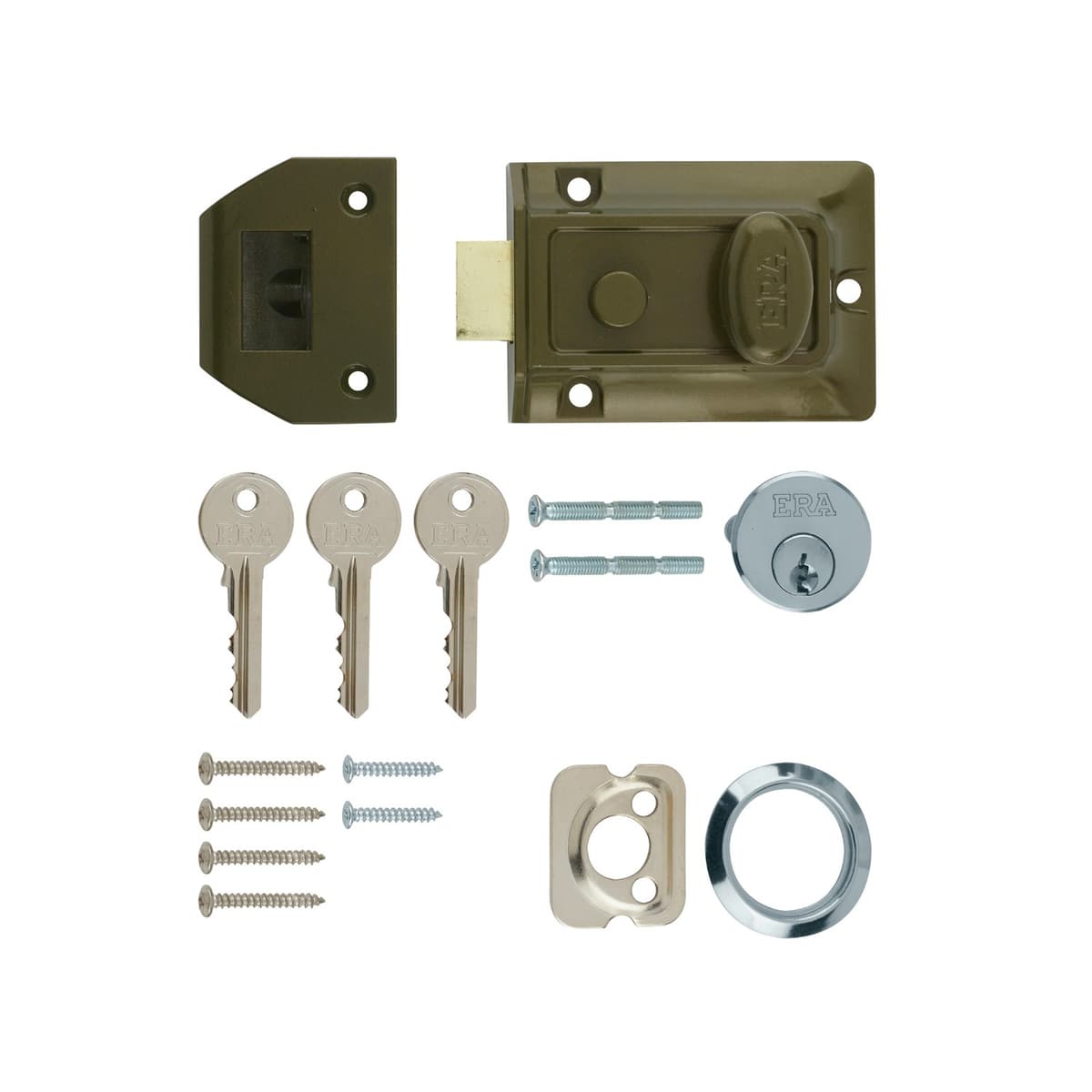 60MM TRADITION DOOR LOCK.SATIN CYL. CARD (135-82)
