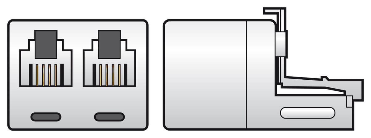 AVSL phone adaptor RJ11 plug 2xRJ11 sockets (1113.544UK)