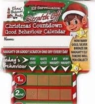4.25"X20.5" ELF SCRATCH OFF    COUNT DOWN ADVENT CALENDAR