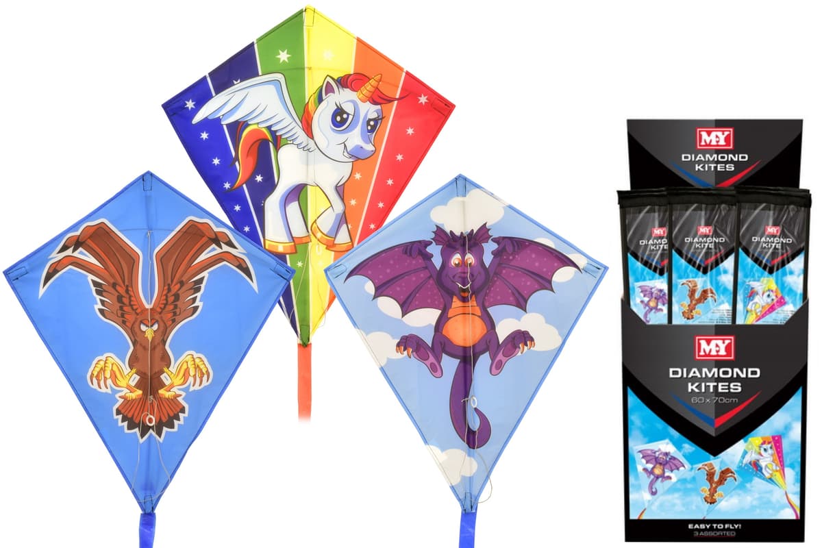 Kandy Toys 60cm X 70cm Nylon Diamond Kite