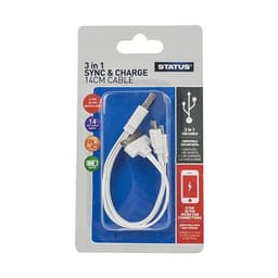 STATUS  - 3 In 1 Sync And Charge Cable - 14cm 2