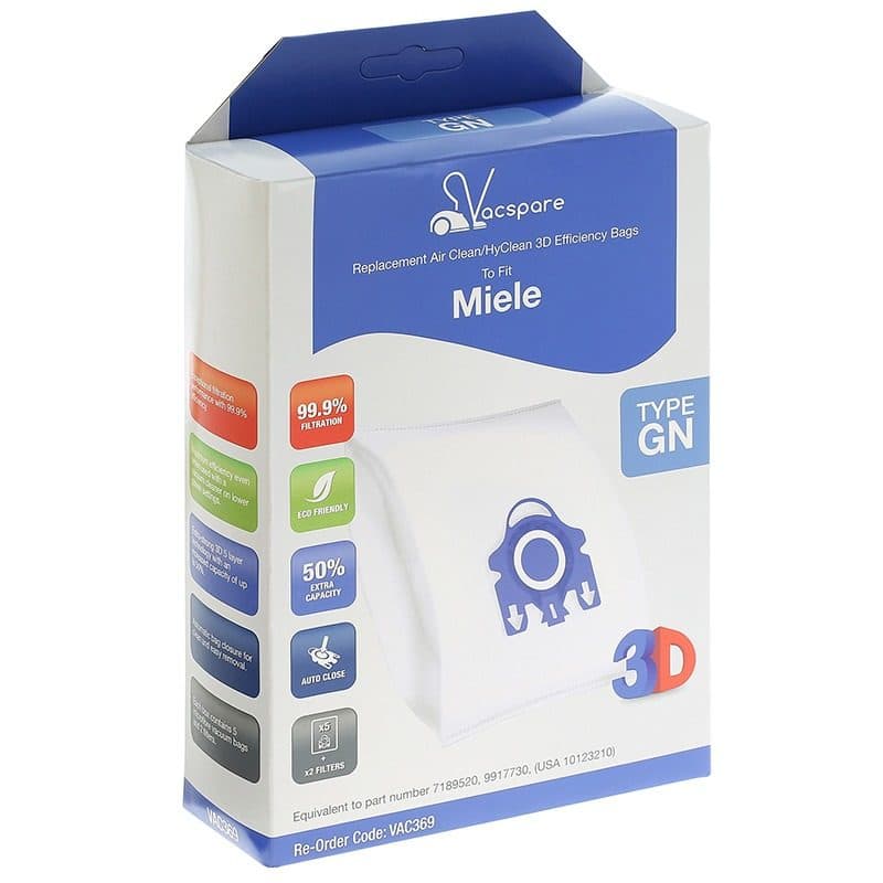 VACSPARE MICROFIBRE BAG MIELE G-N x 5 