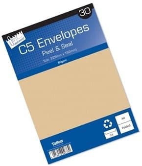 Tallon 30 C5 Manila peal & seal Envelopes 80gsm