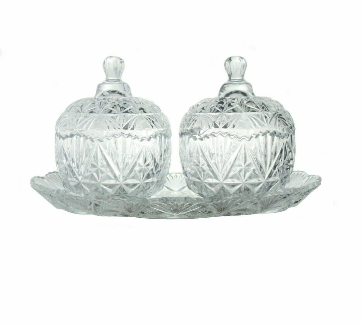 SOV 3 Pcs Candy Jar With Tray  Tg1060-l3