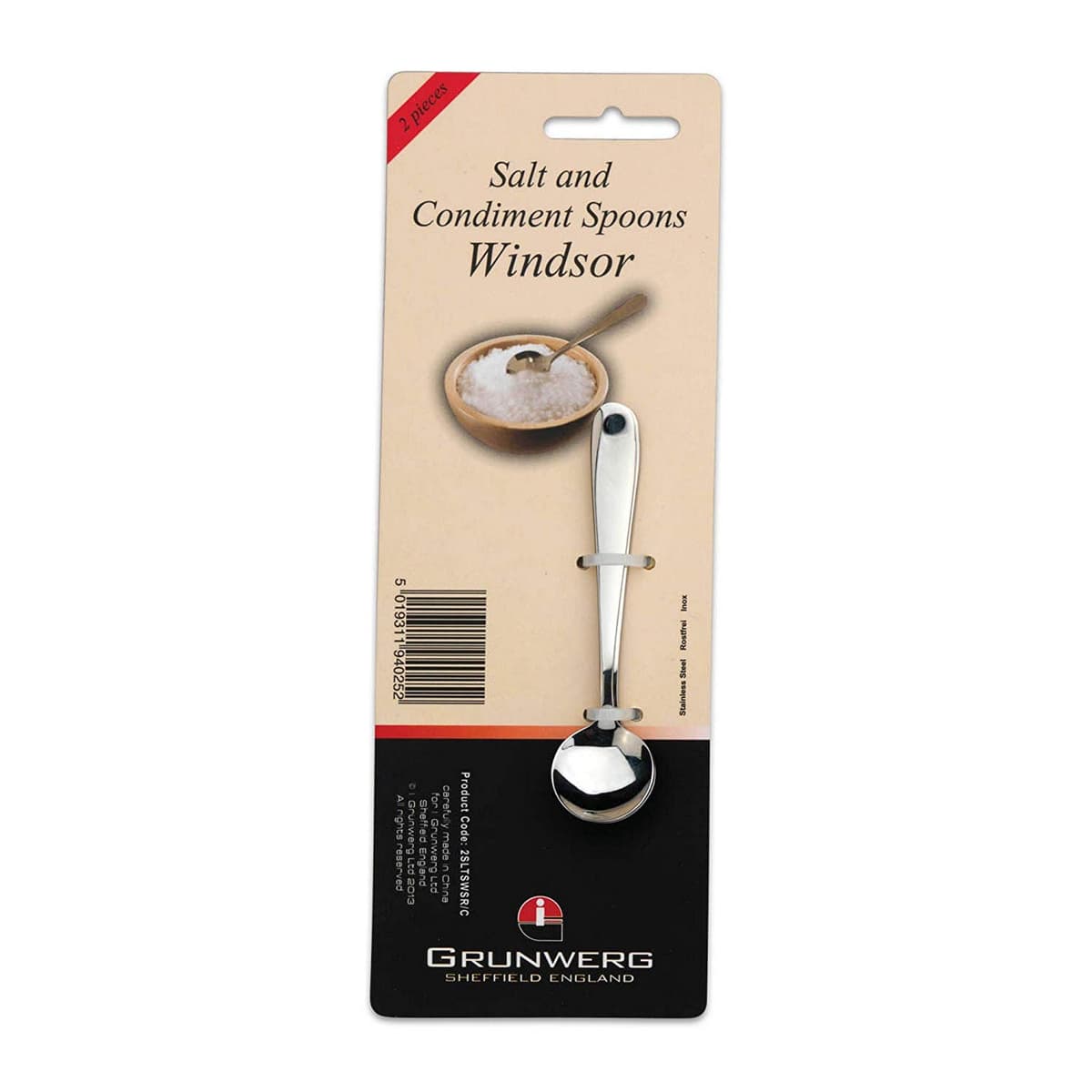 SET OF 2 SALT SPOONS (CARDED)