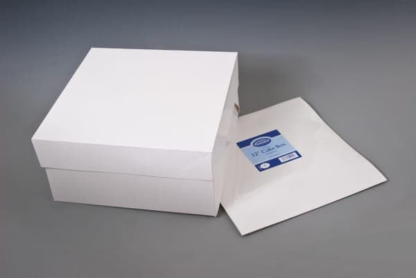 Cake Box with square Lids 			White 	12 INCH