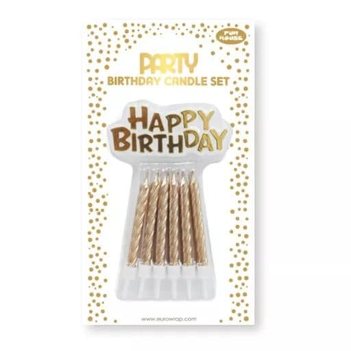 GOLD MET CAKE CANDLE SET