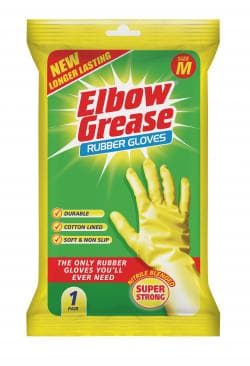 ELBOW GREASE SUPER STRONG
RUBBER GLOVE MEDIUM 1PK
