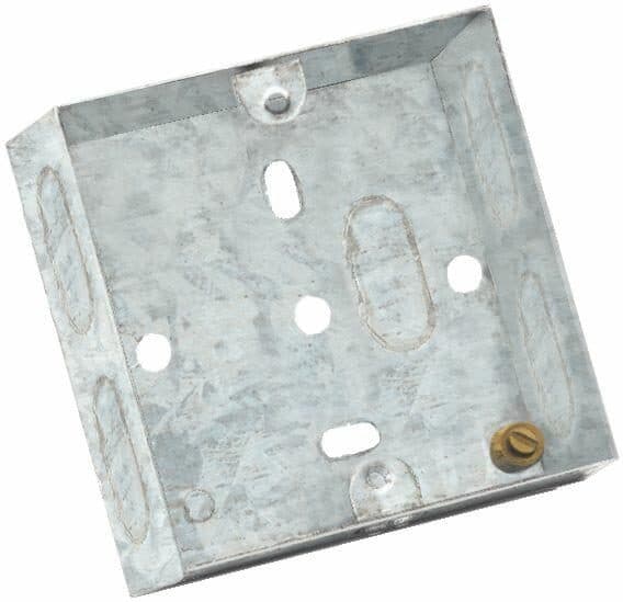 EAGLE SINGLE GANG ZINC PLATED METAL BACK BOX (MOUNTING DEPTH (MM) 25