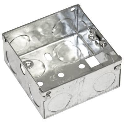 EAGLE SINGLE GANG ZINC PLATED METAL BACK BOX (MOUNTING DEPTH (MM) 35