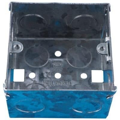 EAGLE SINGLE GANG ZINC PLATED METAL BACK BOX (MOUNTING DEPTH (MM) 47