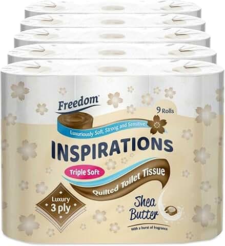 Freedom 45 Rolls Of  Shea Butter 3Ply  9pk x 5