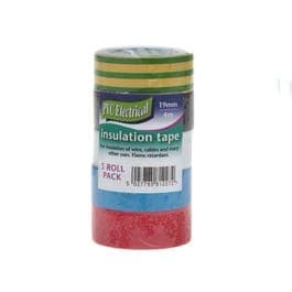 19mm x 4m ASSTD PVC TAPE PACKS PK 5