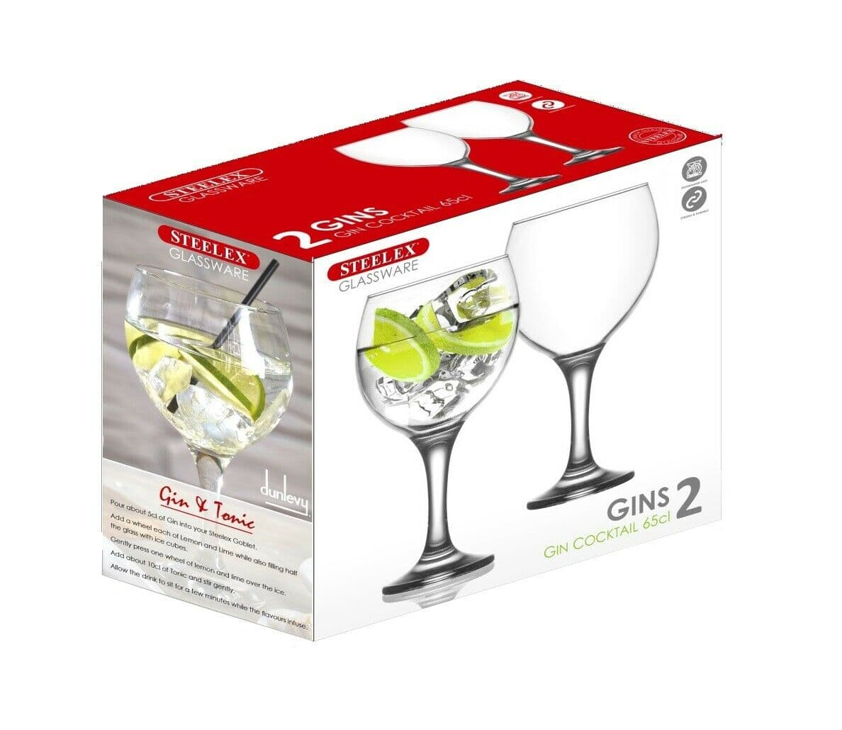 GIN GLASSES 65cl SET 2 - STEELEX GLASSWARE