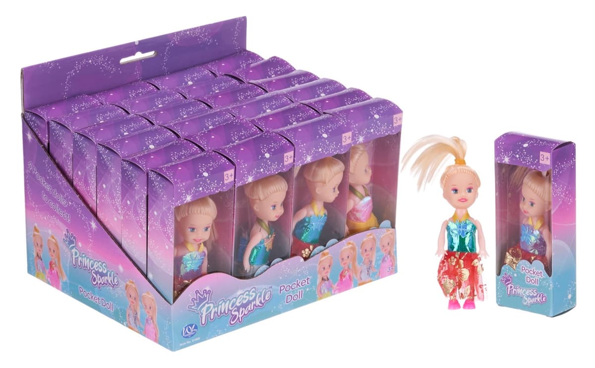 11CM PRINCESS SPARKLE POCKET DOLL ASST