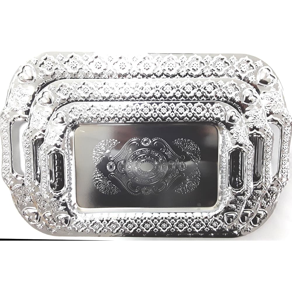 SOV 3pc Silver Oblong Tray Set