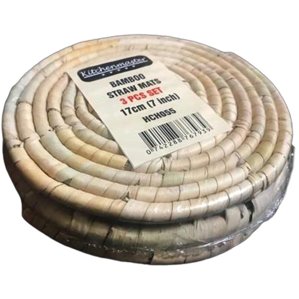 SOV Bamboo Straw  Mats 3pc 17cm ( 7 Inch)
