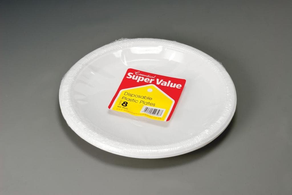 EV PLASTIC PLATES 26CM PK8