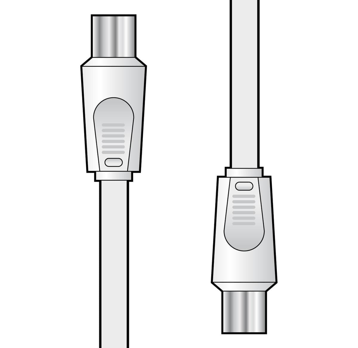 Coax Flylead M-F 2.0m White