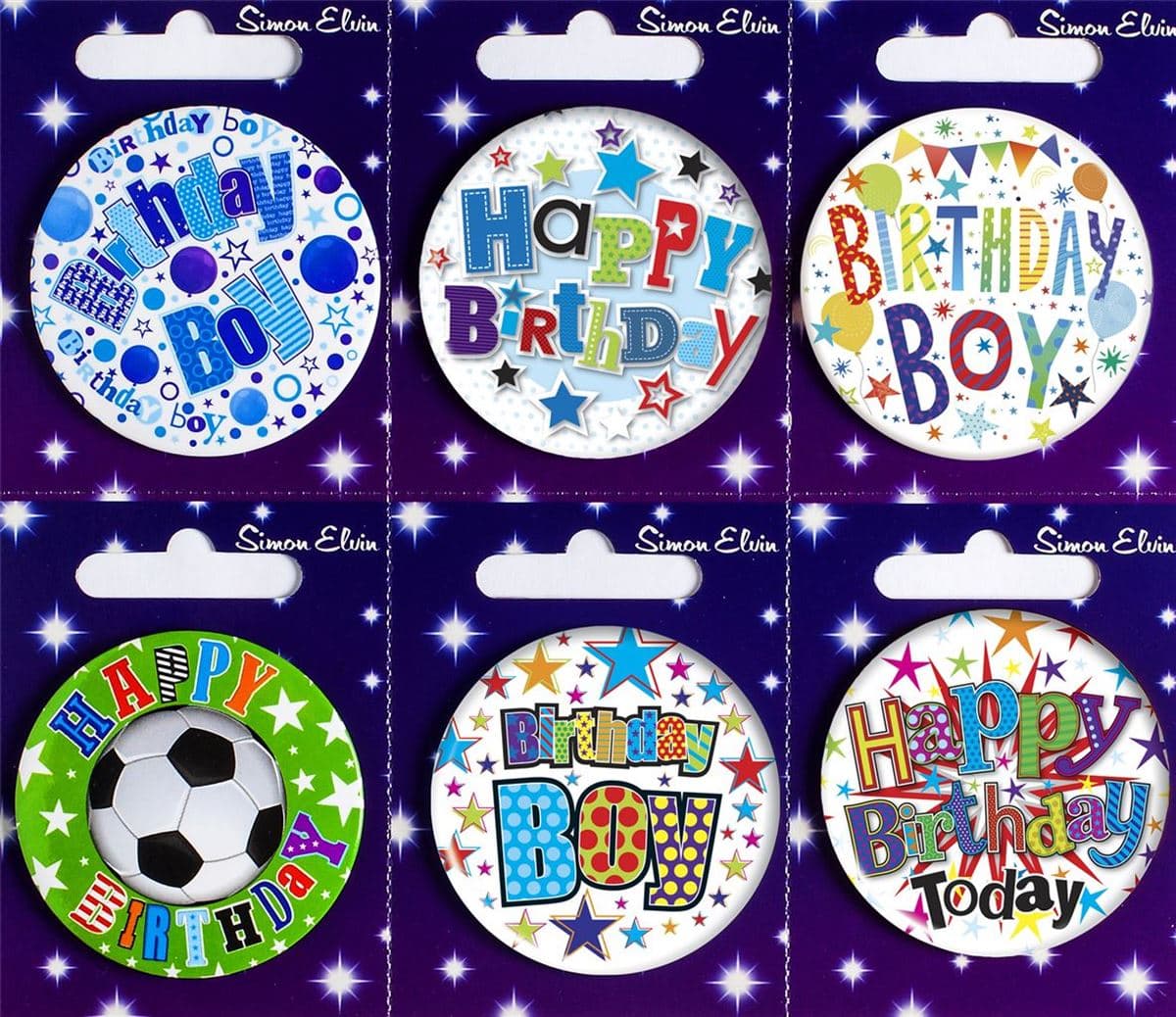 SE  Birthday Boy - T Mixed Sm Round Badges