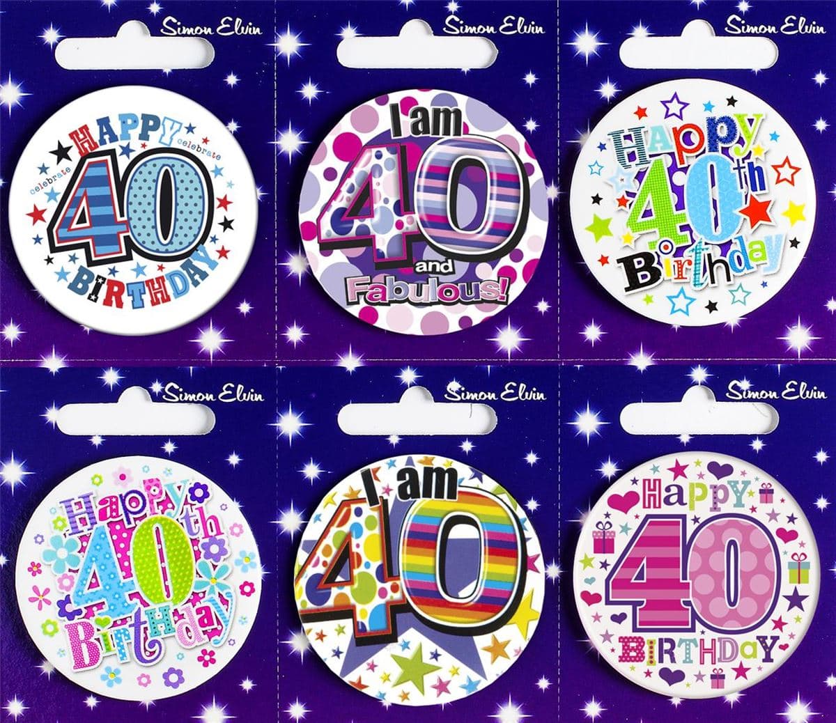 SE  Age 40 - S Mixed Sm Round Badges